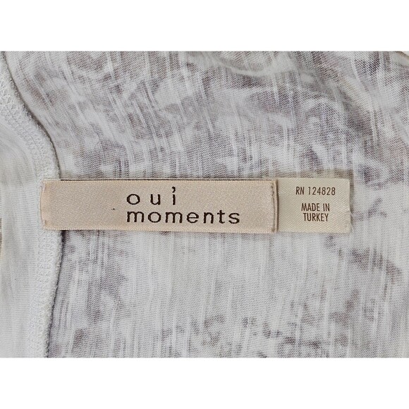Oui Moments Sleeveless Paisley Metallic Tank Top Blouse Shirt Tee Women's 8 EUC - Picture 6 of 9